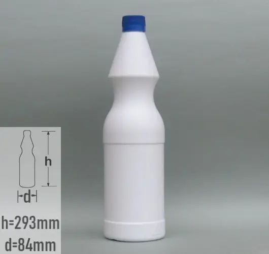 Sticla plastic 1 litru (1000ml) culoare alb cu capac cu autosigilare albastru